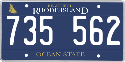 RI license plate 735562
