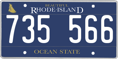 RI license plate 735566
