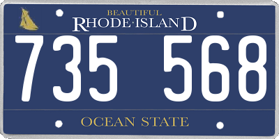 RI license plate 735568