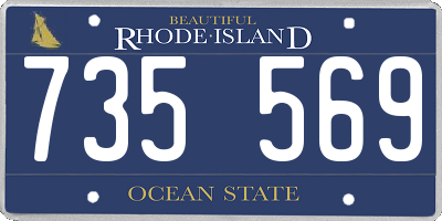 RI license plate 735569