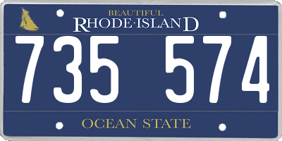 RI license plate 735574
