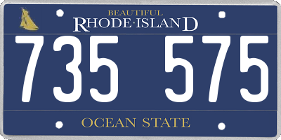 RI license plate 735575