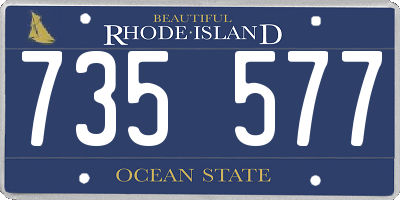 RI license plate 735577
