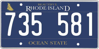 RI license plate 735581