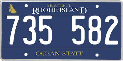 RI license plate 735582