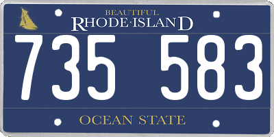 RI license plate 735583