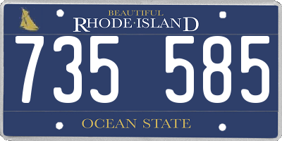 RI license plate 735585