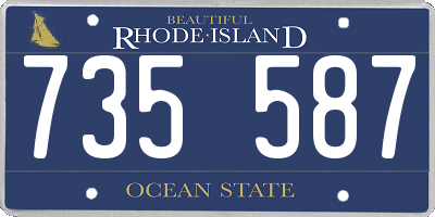 RI license plate 735587