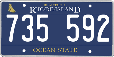 RI license plate 735592