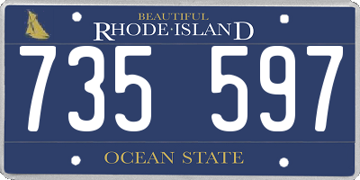 RI license plate 735597