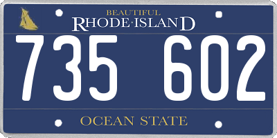 RI license plate 735602
