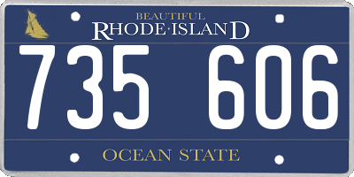 RI license plate 735606