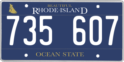 RI license plate 735607