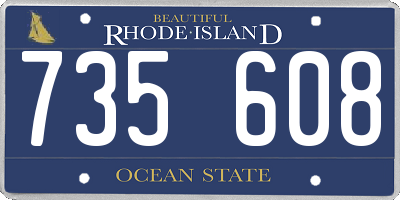 RI license plate 735608