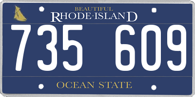 RI license plate 735609