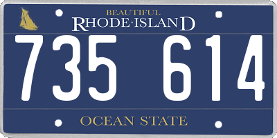 RI license plate 735614