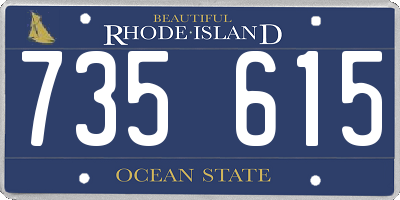 RI license plate 735615