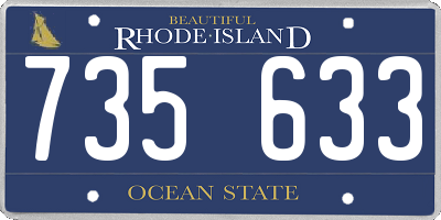 RI license plate 735633