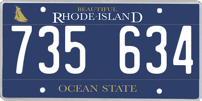 RI license plate 735634