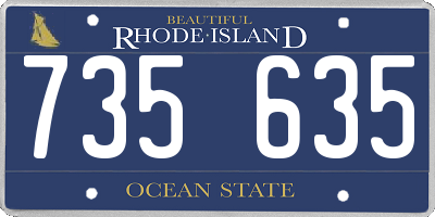 RI license plate 735635