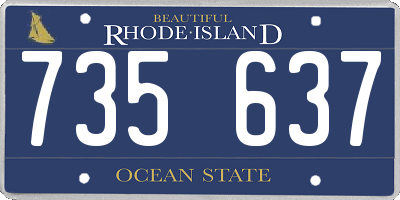 RI license plate 735637