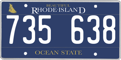RI license plate 735638