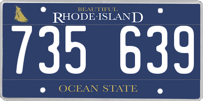 RI license plate 735639
