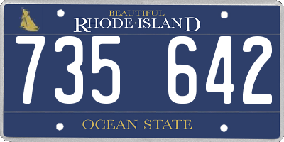RI license plate 735642