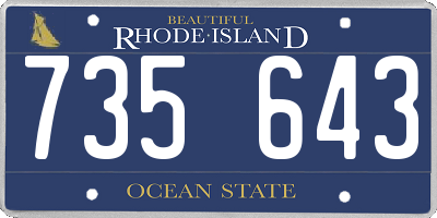 RI license plate 735643