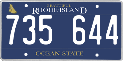 RI license plate 735644