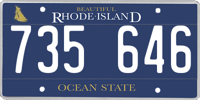 RI license plate 735646