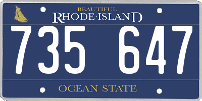 RI license plate 735647