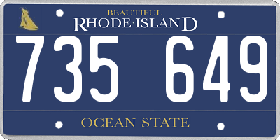 RI license plate 735649