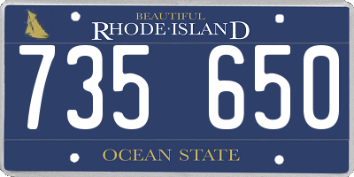 RI license plate 735650