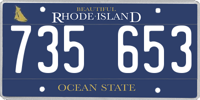 RI license plate 735653