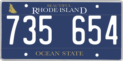 RI license plate 735654