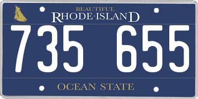 RI license plate 735655