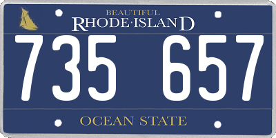 RI license plate 735657