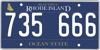 RI license plate 735666