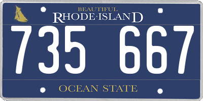 RI license plate 735667
