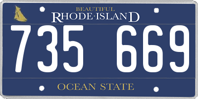 RI license plate 735669