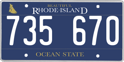 RI license plate 735670