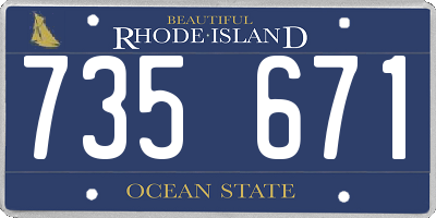 RI license plate 735671