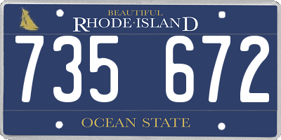 RI license plate 735672