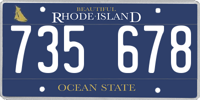 RI license plate 735678