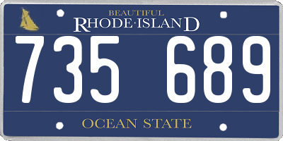 RI license plate 735689