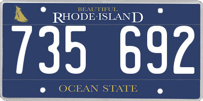 RI license plate 735692
