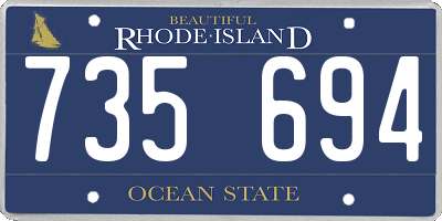 RI license plate 735694