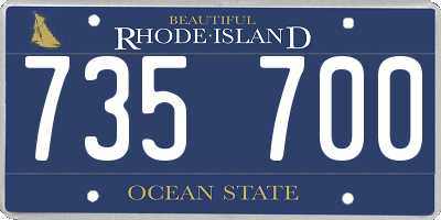 RI license plate 735700