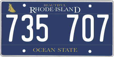 RI license plate 735707